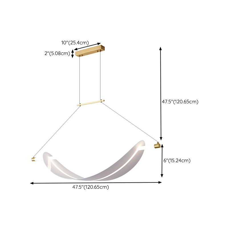 1-Light Geometric Island Pendant Lights Modern Metal Island Pendant Lighting