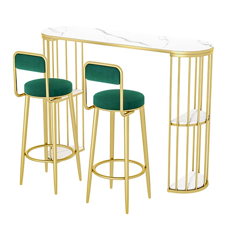 Modern Style Bar Table Set 1/2/3 Pieces Stone Rectangle Bistro Set for Indoor