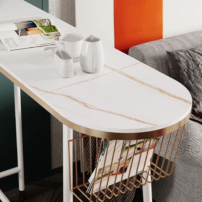 Glam Marble Counter Table with Specialty Table Top Trestle Table - 42" H