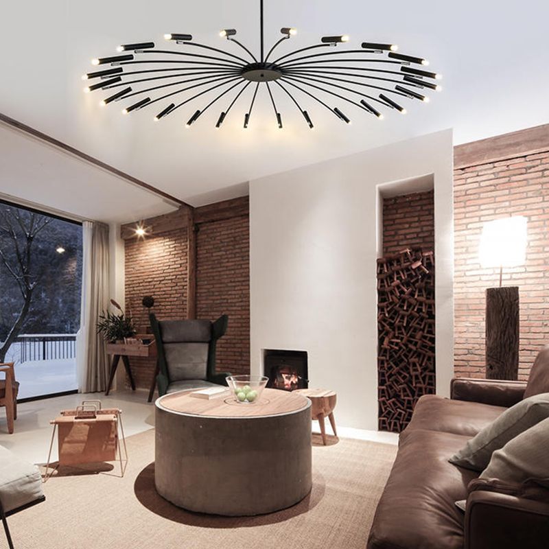 Linear Chandelier Light Fixtures Modern Multi-Head Suspension Pendant Lamps for Living Room