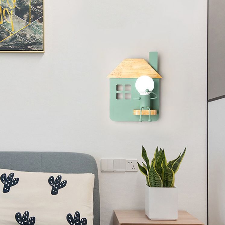 Noordse moderne muur gemonteerd licht houten huis 1-licht wandlampen voor slaapkamer