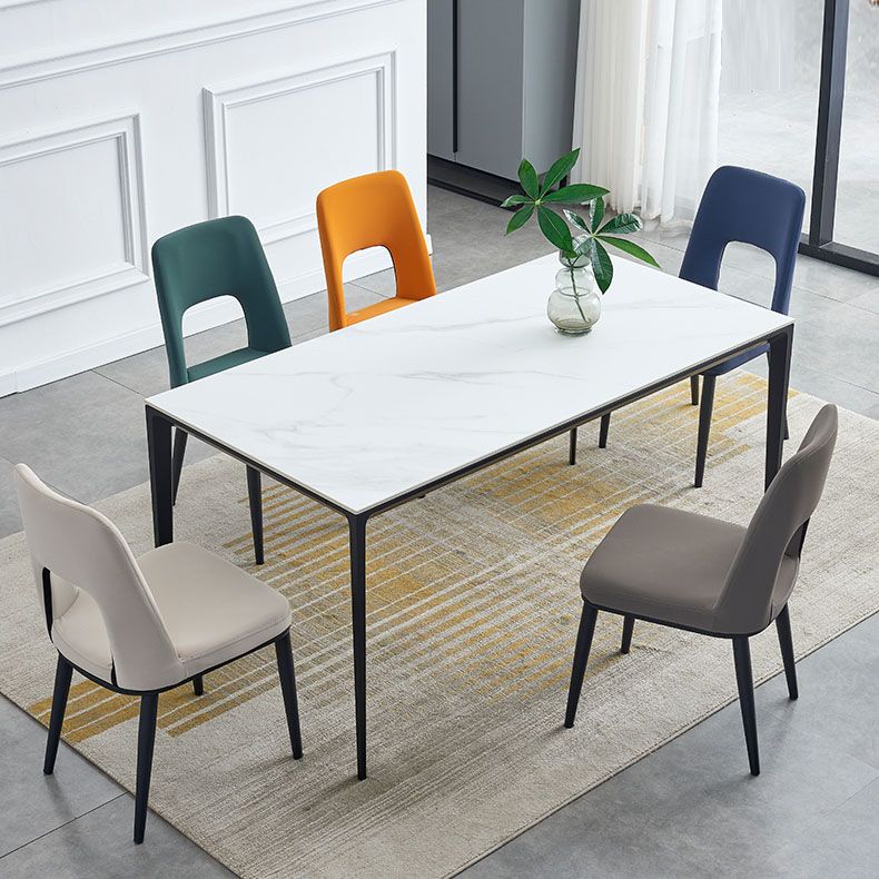 Sillas de comedor industriales de metal, respaldo abierto sin brazos, silla lateral para uso doméstico