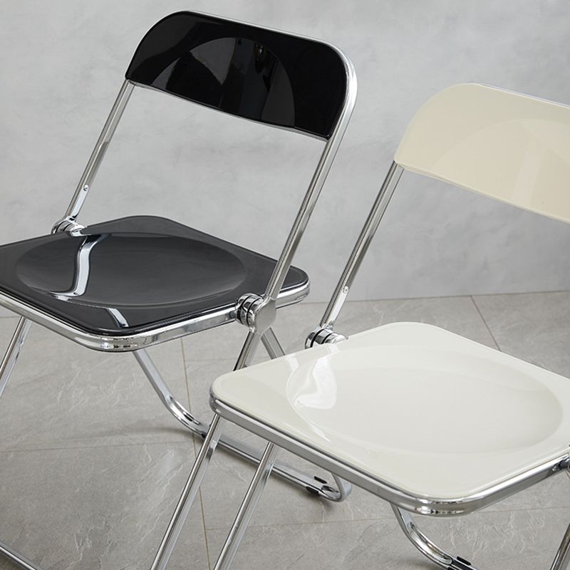 Sillas de comedor de estilo moderno, sillas laterales sin brazos con respaldo abierto y patas de metal para cocina