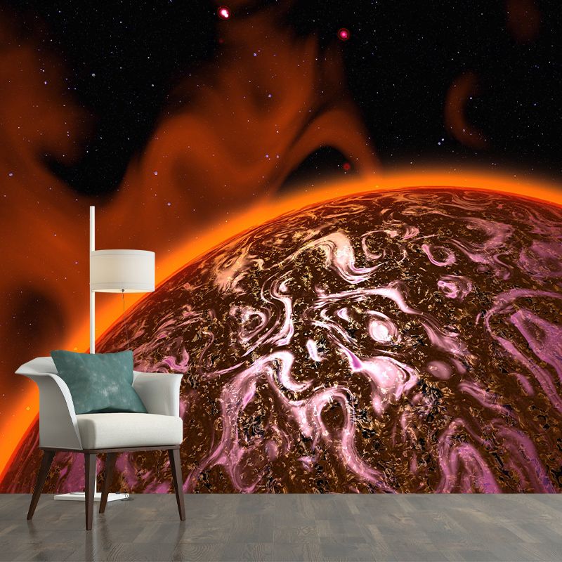 Planet Wall Mural Sci-Fi Style Home Decor Mildew Resistant for Sitting Room