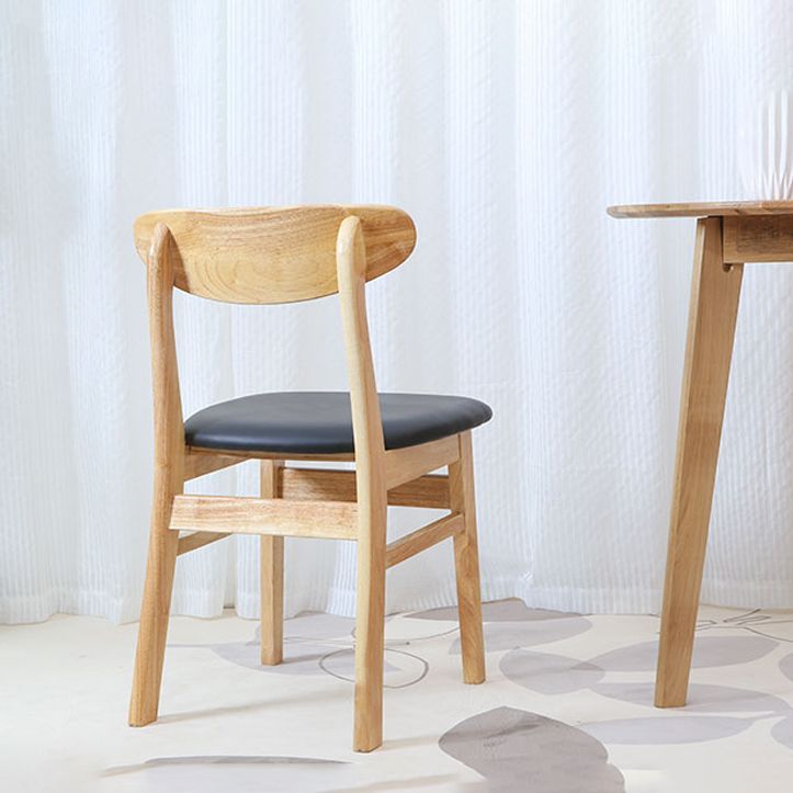 Silla lateral de comedor minimalista con respaldo abierto, sillas laterales sin brazos con patas de madera para cocina