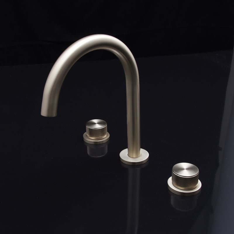 Widespread Bathroom Faucet Knob Handle Swivel Spout High-Arc Faucet
