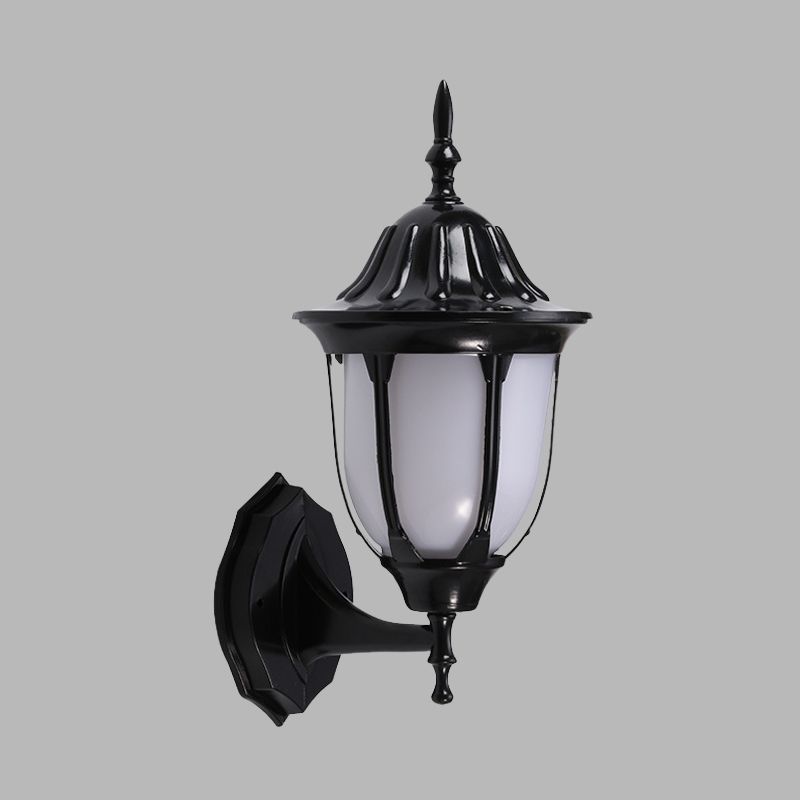 Black Finish 1 Head Wall Mounted Lamp Lodges White Plastic Pig Cage Sconce Lighting for Passage