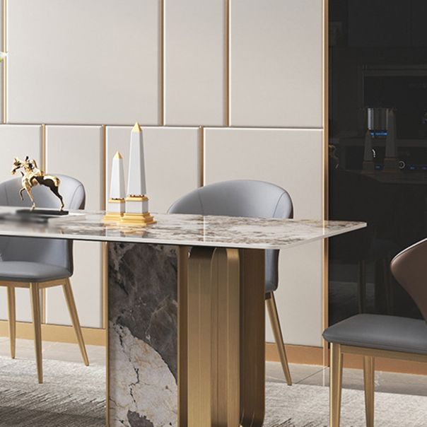 Luxury Sintered Stone Dining Set Rectangle 1/3/4/5/6/7/9 Pieces Dining Table with Chairs