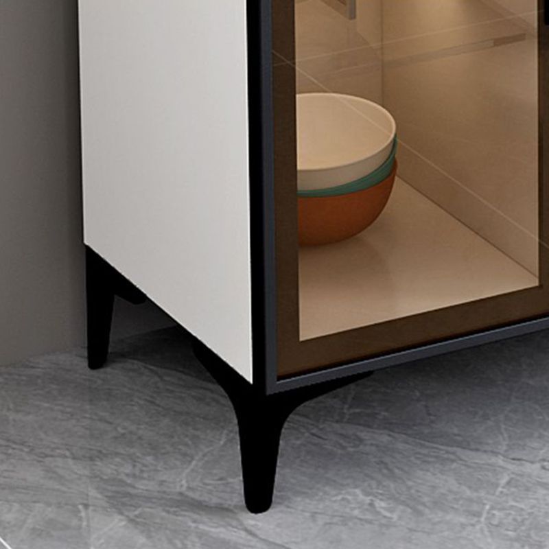 Modern Style Glass Doors Wood Sideboard Cabinet with Cabinets