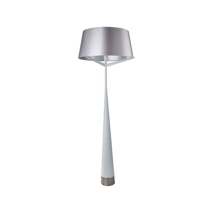 Minimalistische Trommelform stehende Lampe Metallic ein Kopf Schlafzimmer Lesenbodenlicht in Weiß/Schwarz