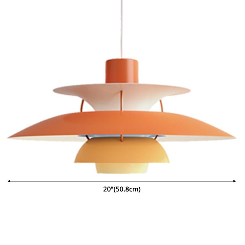 Metal Flying Saucer Hanging Light 1 Light Nordic Style Hanging Lamp for Restaurant