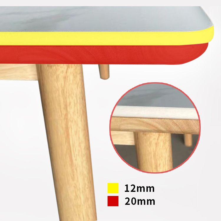 Moderno comedor de piedra sinterizada con mesa rectangular y muebles de mesa de comedor de base de madera