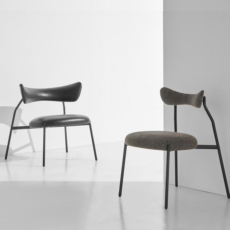 Restaurante de terciopelo estilo diseñador, silla lateral de comedor, silla de comedor con respaldo abierto