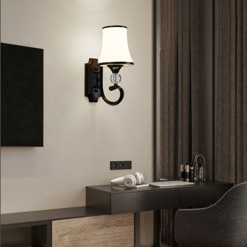 1-Licht geometrische Wandleuchten moderne einfache Style-Glas-Wandbeleuchtung in Schwarz