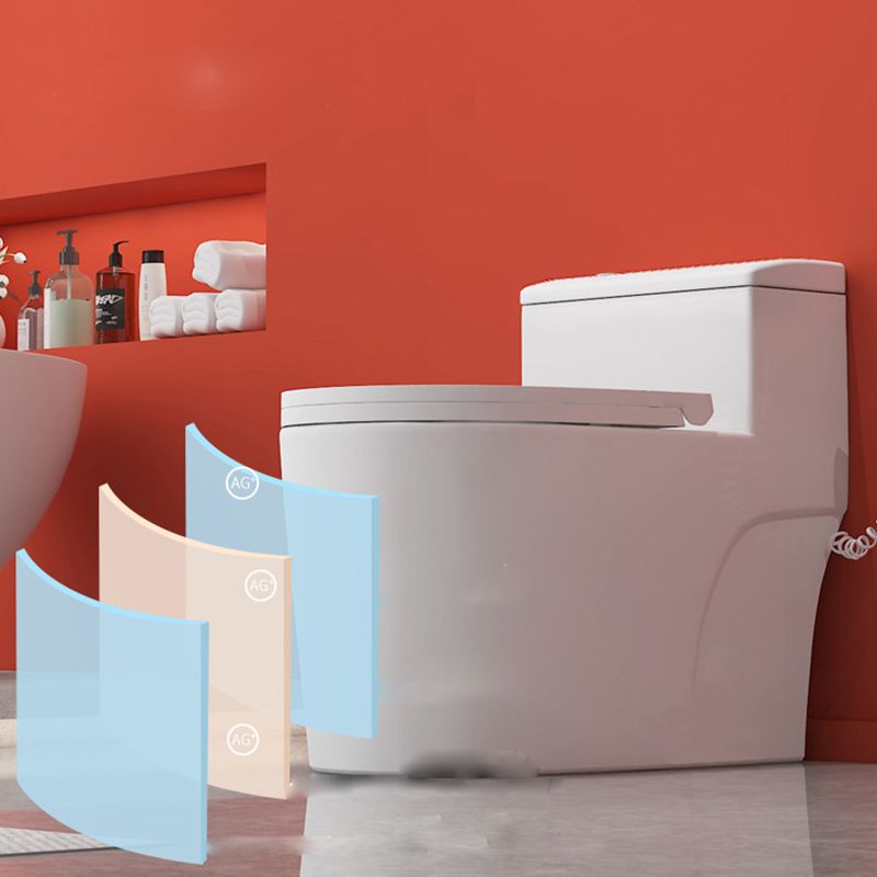 Traditional Floor Mount Toilet White Seat Included Toilet Bowl for Bathroom