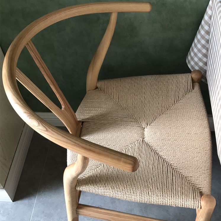 Silla auxiliar de comedor escandinava Silla auxiliar de comedor natural Wishbone para uso doméstico