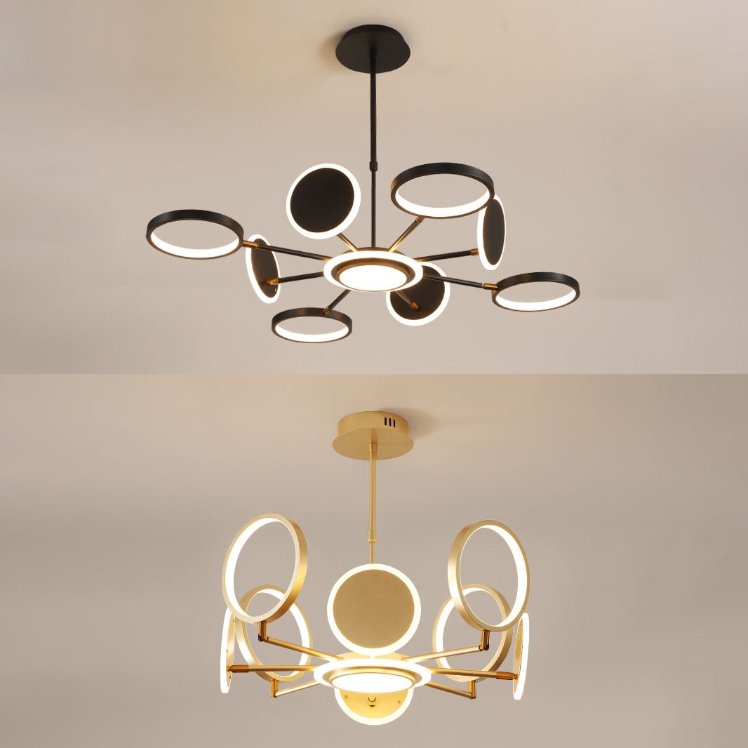 Postmoderne stijl LED kroonluchter licht multi -lichten metaal acryl hanger licht voor woonkamer