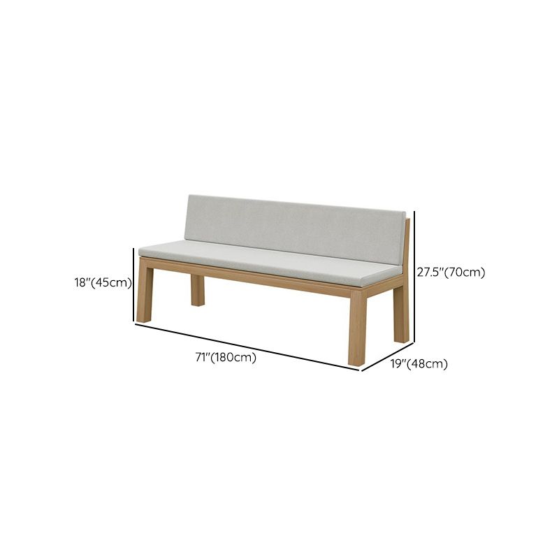 Fabric 2/3-seater Settee Modern Armless Settee with Wood Accents