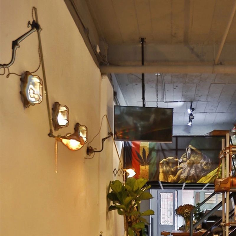 Schattiertes Restaurant Wandleuchte leichte Vintage Style Glass Metallic Wandbeleuchtung