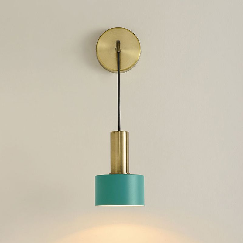 Postmodern Small Wall Hanging Light Metallic Single-Bulb Bedside Reading Wall Lamp