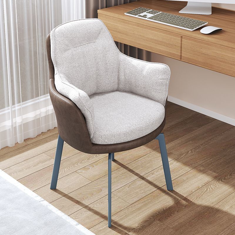 Industrial Kitchen Dining Chairs Fabric Arm Dining Chairs with Metal Legs