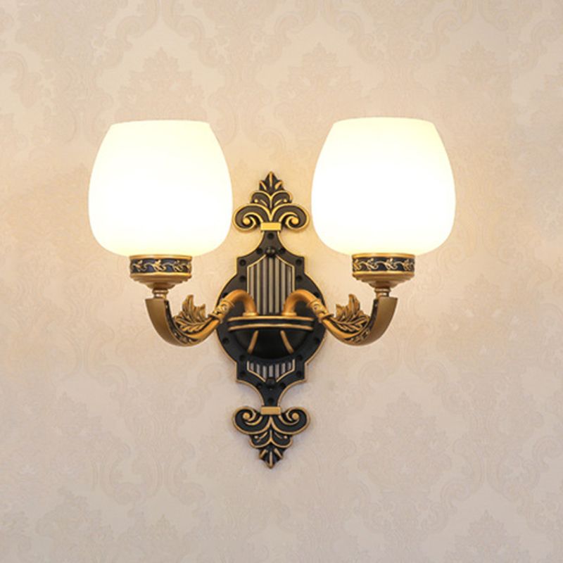 Bud Shade Frosted White Glass Chandelier Lighting Classic Living Room Pendant Light