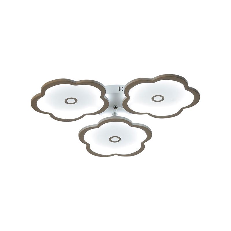 3/6/9 Heads Unique Flower Ceiling Fixture Modern Iron Acrylic White Ceiling Lights for Indoor