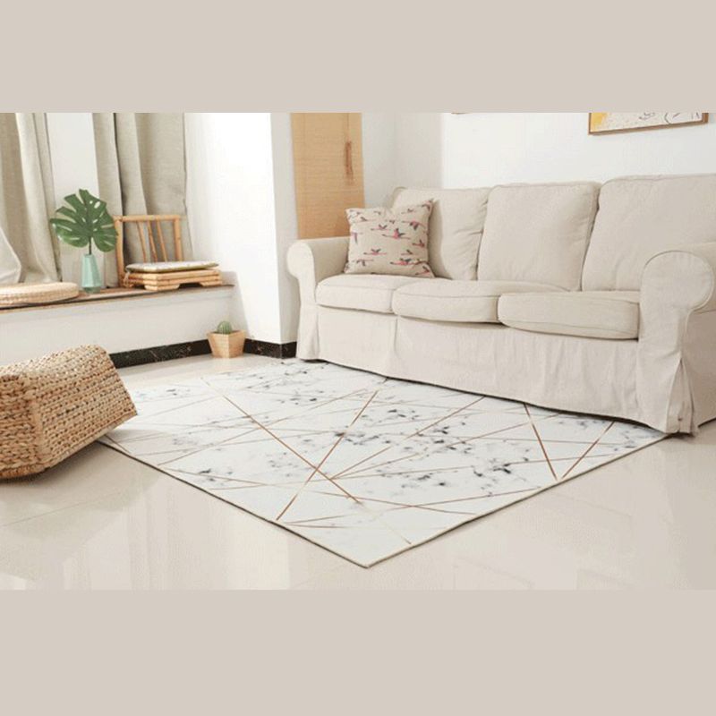 Trendy Marble Surface Print Rug Contemporary Creative Area Rug Polyester Friendly Washable Carpet for Home Decoration