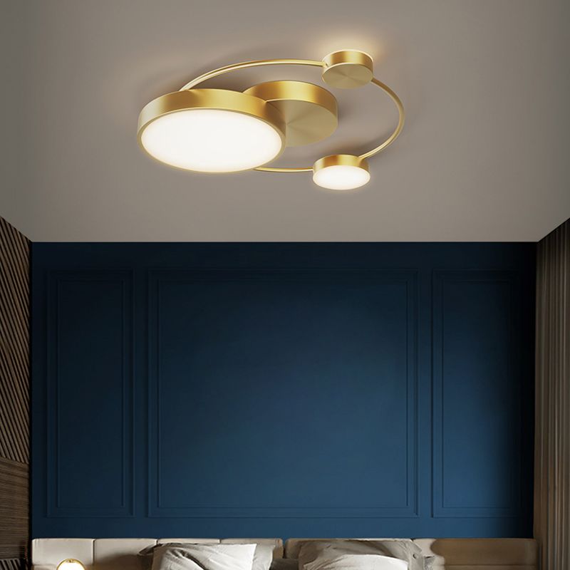 Minimalistische LED -spoelbevelbarmsel Orbit Design plafondverlichting met acrylschaduw