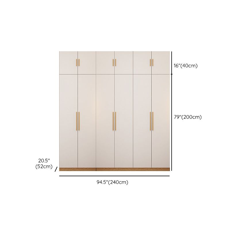 Contemporary Style Wardrobe Wooden Bedroom Closet with Hinged Door