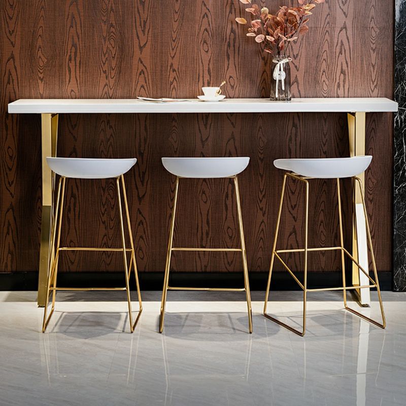 Glam Rectangular Pub Table Set 1/4 Pieces Bar Stool and Table Set