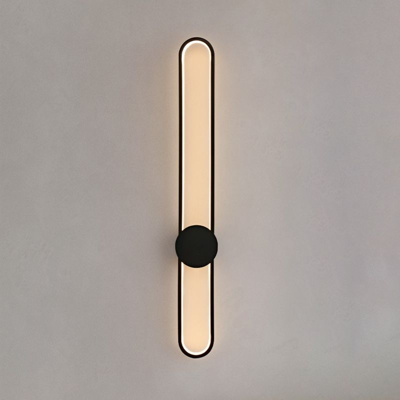 Metal Oval Shade Wall Sconce Modern Style 1 Light Wall Lighting Fixture