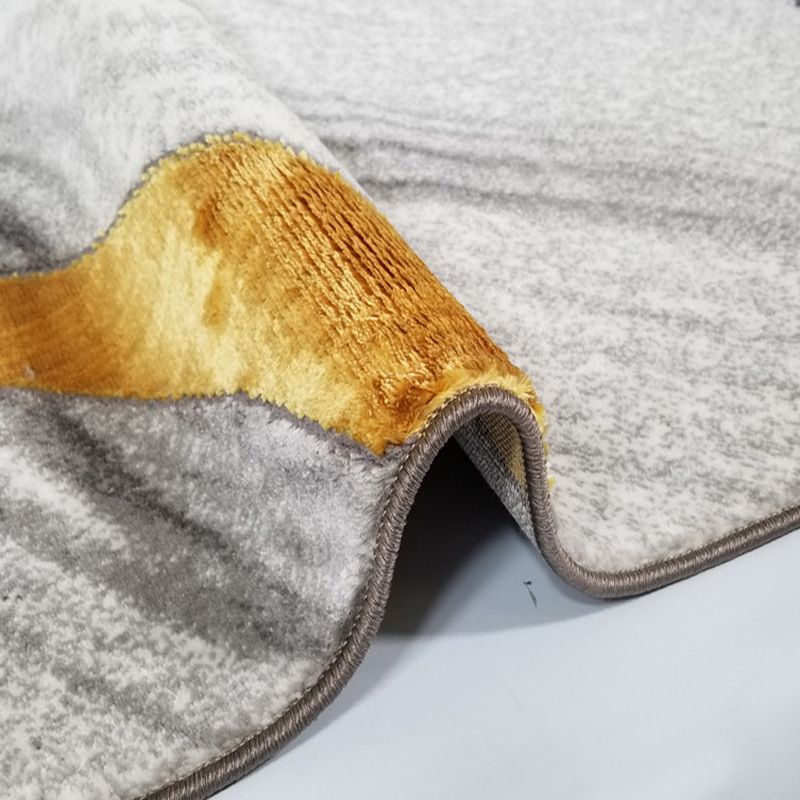 Blue Modern Rug Polyester Abstract Carpet Non-Slip Backing Area Carpet for Home Decoration