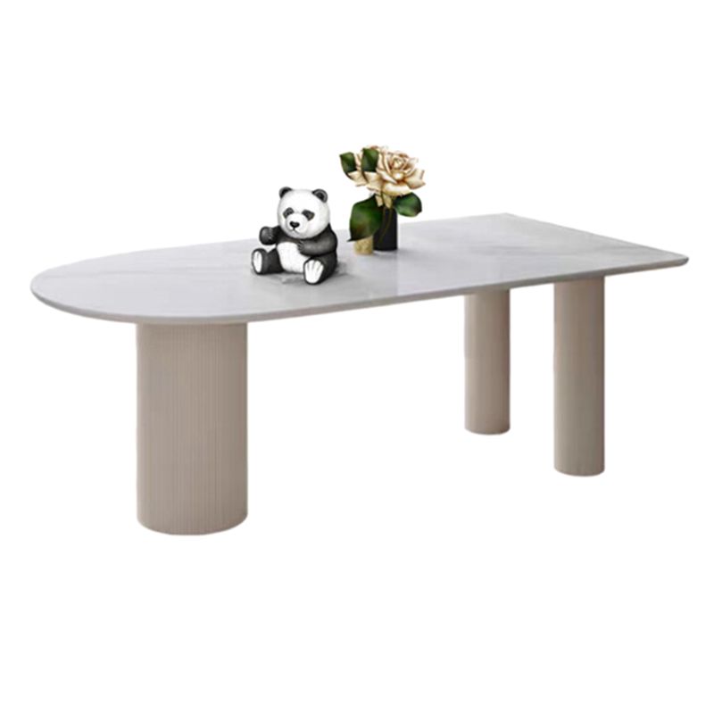 Metal Contemporary Free Form Table White Marble Top Table for Dining Room and Kitchen