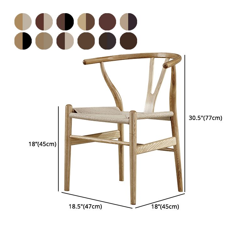 Contemporary Home Wood Arm Chair Natural Wishbone Dining Chair (Set of 2)
