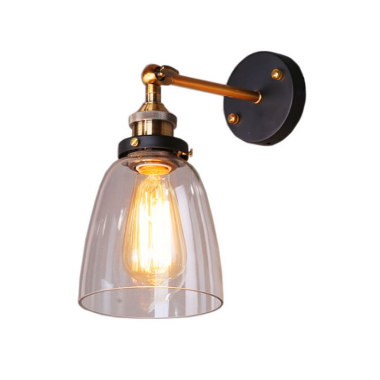 Indoor 1 Bulb Down Light Wandleuchten, industrielle klare Glasleuchte Leuchte