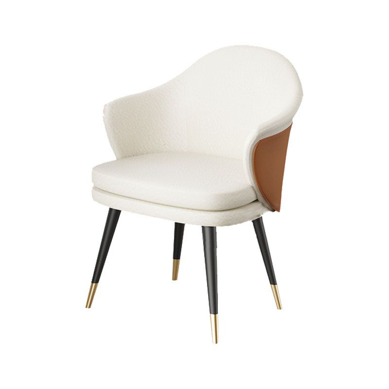 Nordic Style Metal Dining Room Chair Arm Upholstered Side Chair for Restaurant Use