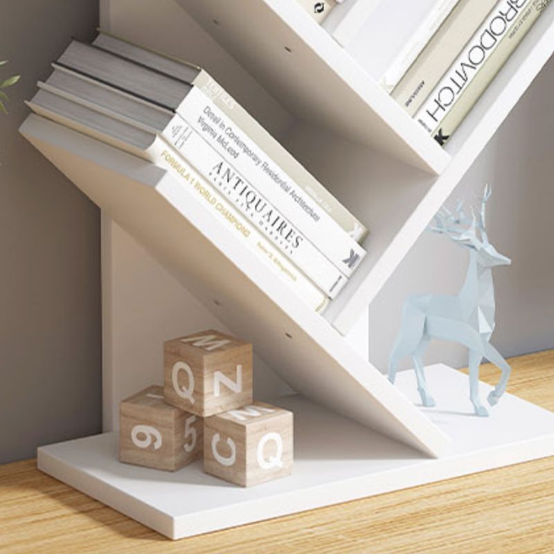 Modern Bookcase Open Back Engineered Wood Bookshelf with Shelves for Study Room