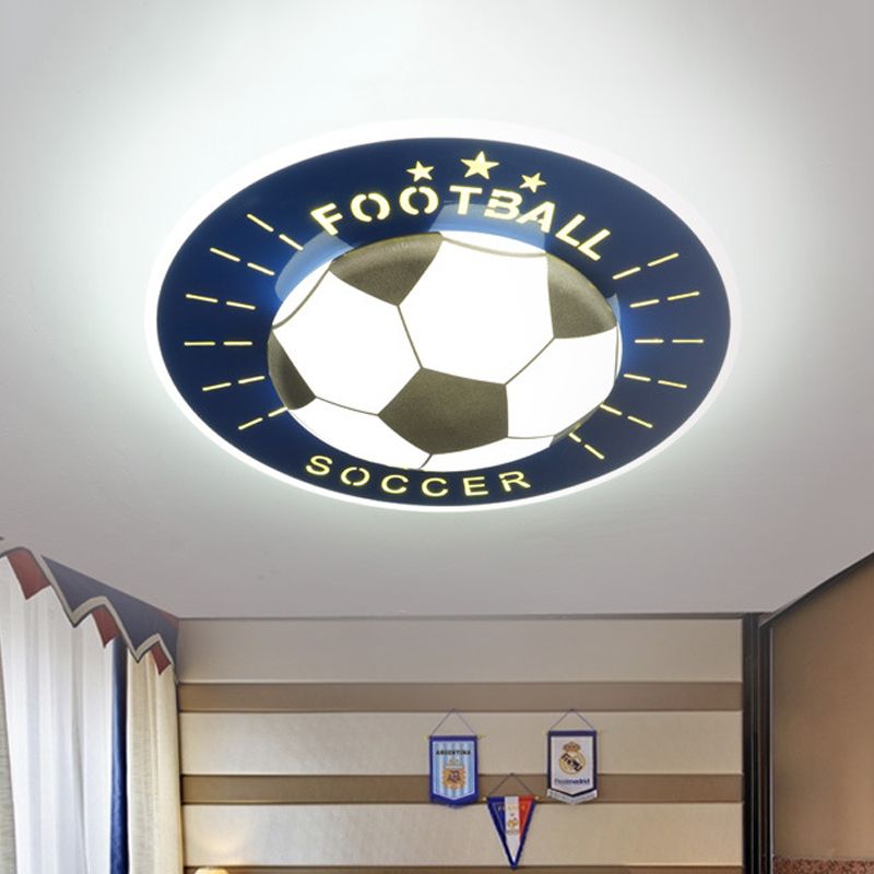 Moderne voetbalplafondverzonken acrylslaapkamer LED-inbouwlamp in wit/blauw