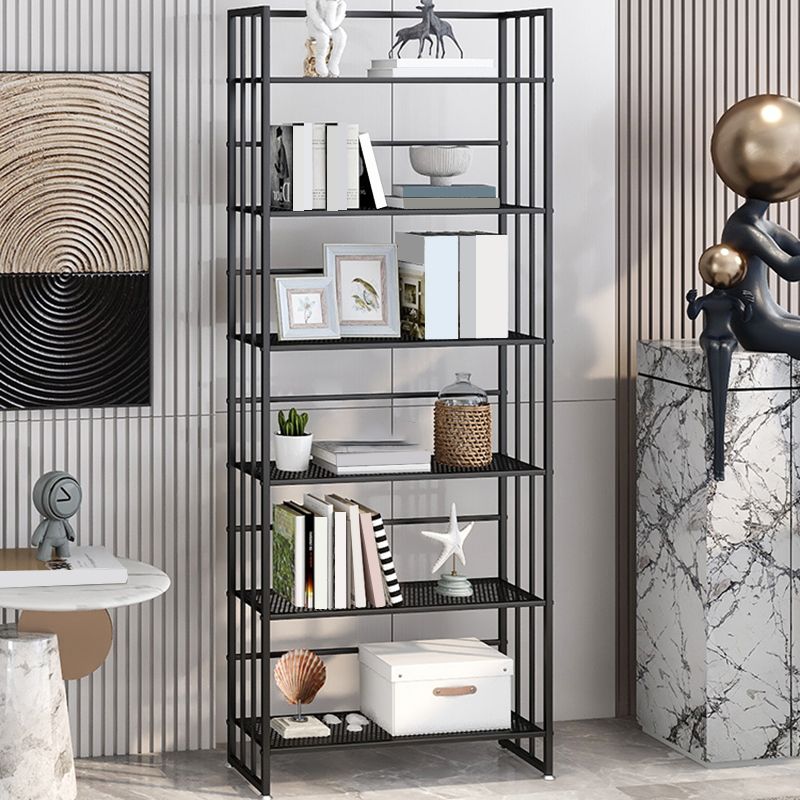 Metal Standard Bookcase Modern Open Back Bookshelf with Shelves