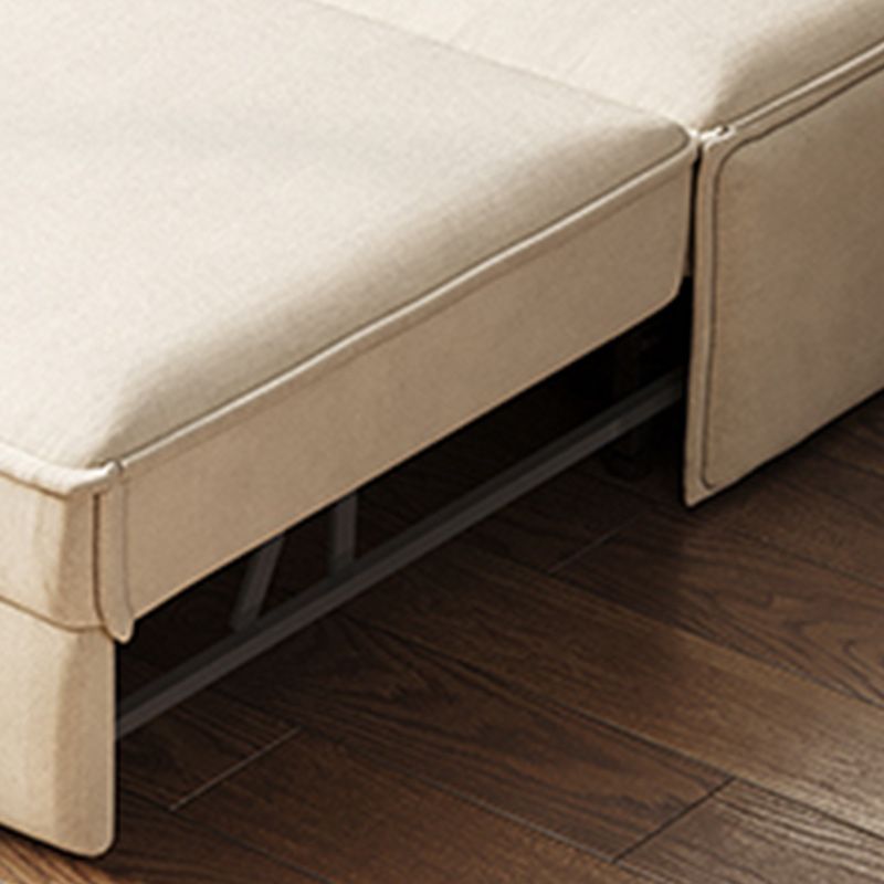 32" Wide Scandinavian Futon Sofa Bed Leather White Futon Sleeper Sofa without Stroage