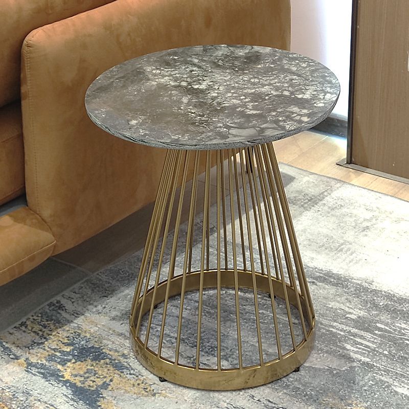 Modern Round Stone End Table Dia 17.7"/19.7" Frame Side Table