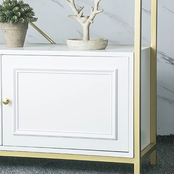 Modern Bookshelf Metal Open Shelf Bookcase with Cabinets for Home Office