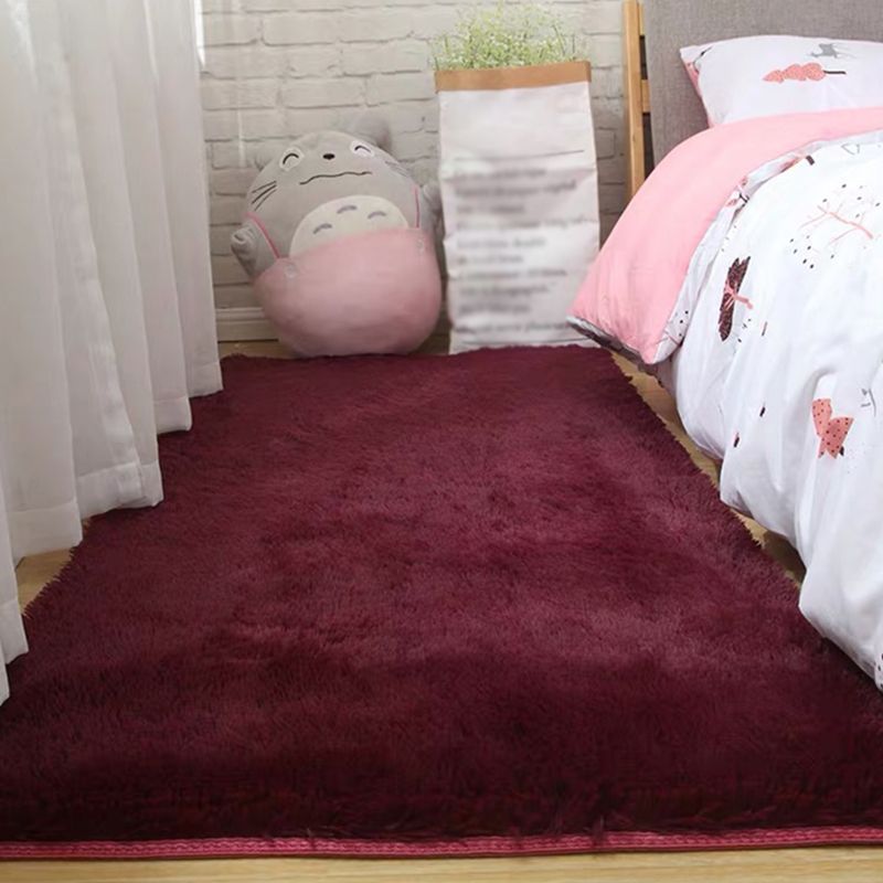 Comfort Soft Indoor Rug Natural Plain Shag Carpet Polyester Stain Resistant Carpet for Bedroom