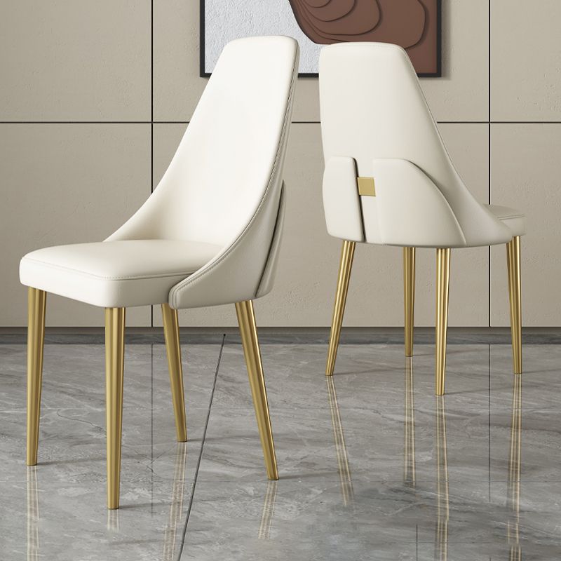 Glam Style Dining Chairs PU Leather Dining Side Chair for Indoor