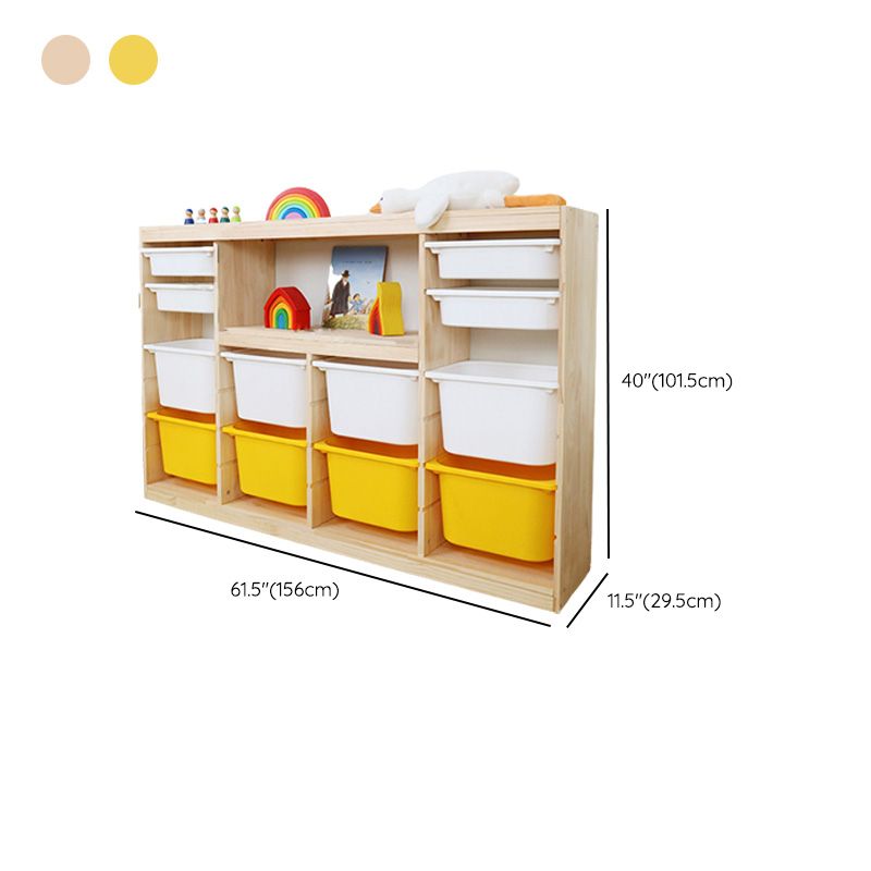 Scandinavian with Closed Back Kids Bookshelf Freestanding with Drawers