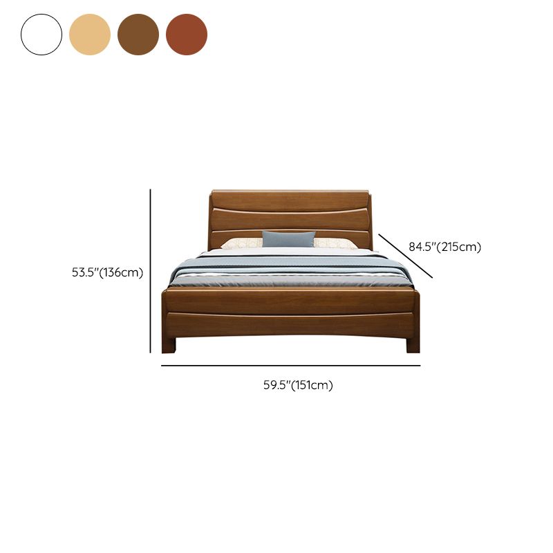 Traditional Solid Wood Standard Bed Headboard Bed with Footboard