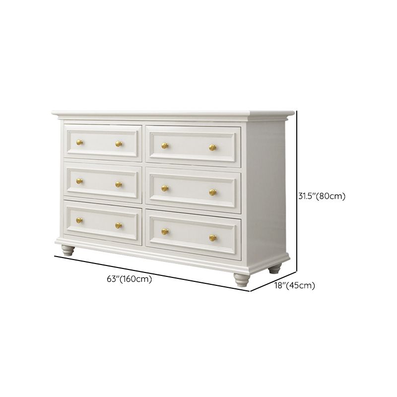 Ornate Traditional Double Dresser Birch Storage Chest with Drawers for Bedroom