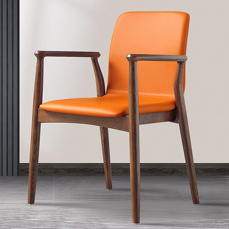 Contemporary Solid Back Kitchen Dining Arm Chair Solid Wood Dining Arm Chair