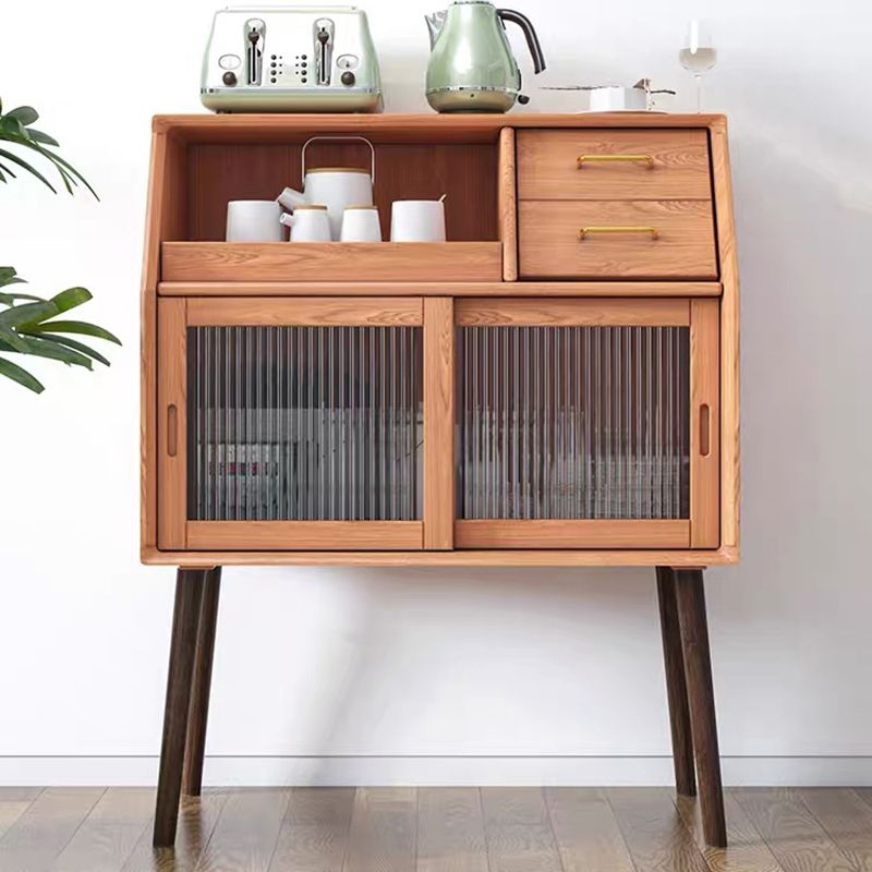Wooden Sliding Doors Dining Hutch Modern Dining Hutch with Drawers